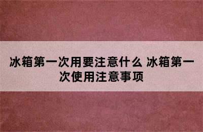 冰箱第一次用要注意什么 冰箱第一次使用注意事项